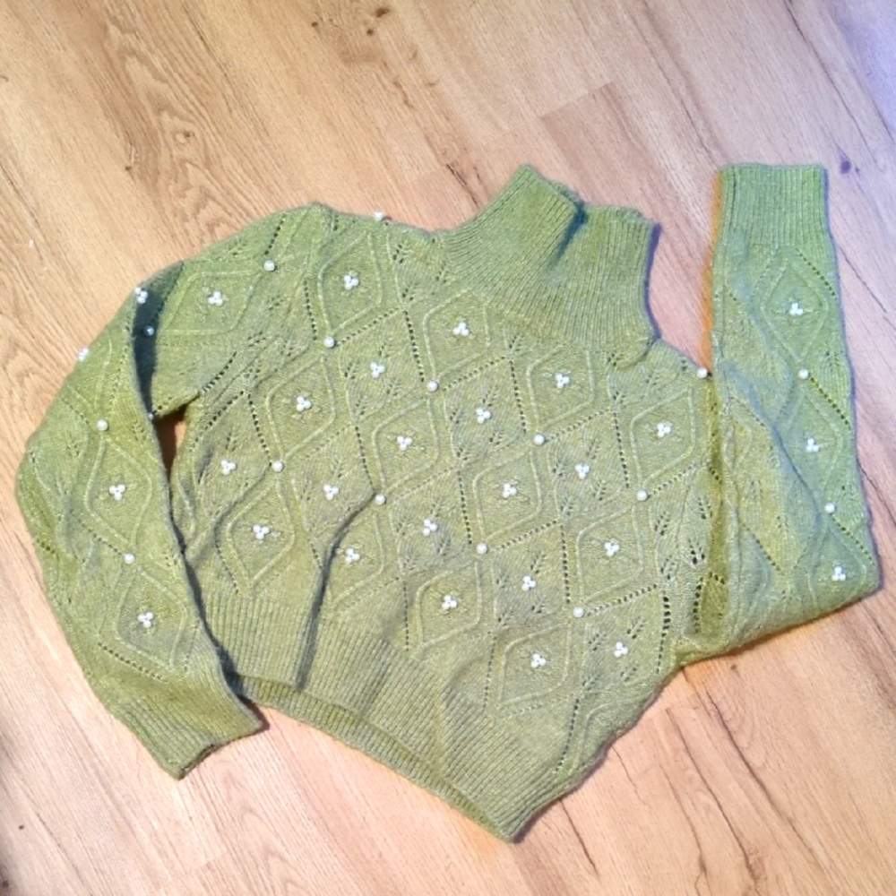 Zara Beaded Cropped Sweater